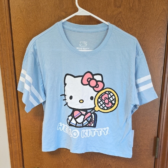 Hello Kitty Tennis Striped Sleeve Tee Shirt XS - Picture 2 of 6